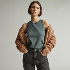 Everlane The Tank in Essential Cotton Green Base - Size XXL